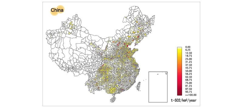 Emission inventory of air pollutants in Asia