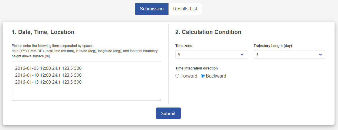 Calculation condition